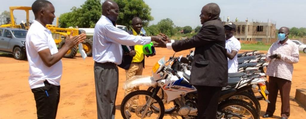 Commissioning of motocycles to LC III Chairpersons of Town Councils and Sub-Counties Commissioning of Motocycles